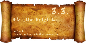 Bőjthe Brigitta névjegykártya